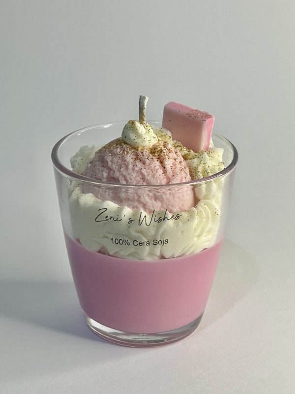 VELA POSTRE FRESAS CON NATA